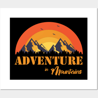 Adventure in mountains - camping, hiking, trekking, couple goal Posters and Art